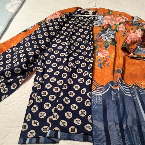 Chicos Kimono Printed Floral Large Open Front Artsy Boho Festival Multicolor 2 - Picture 7 of 11